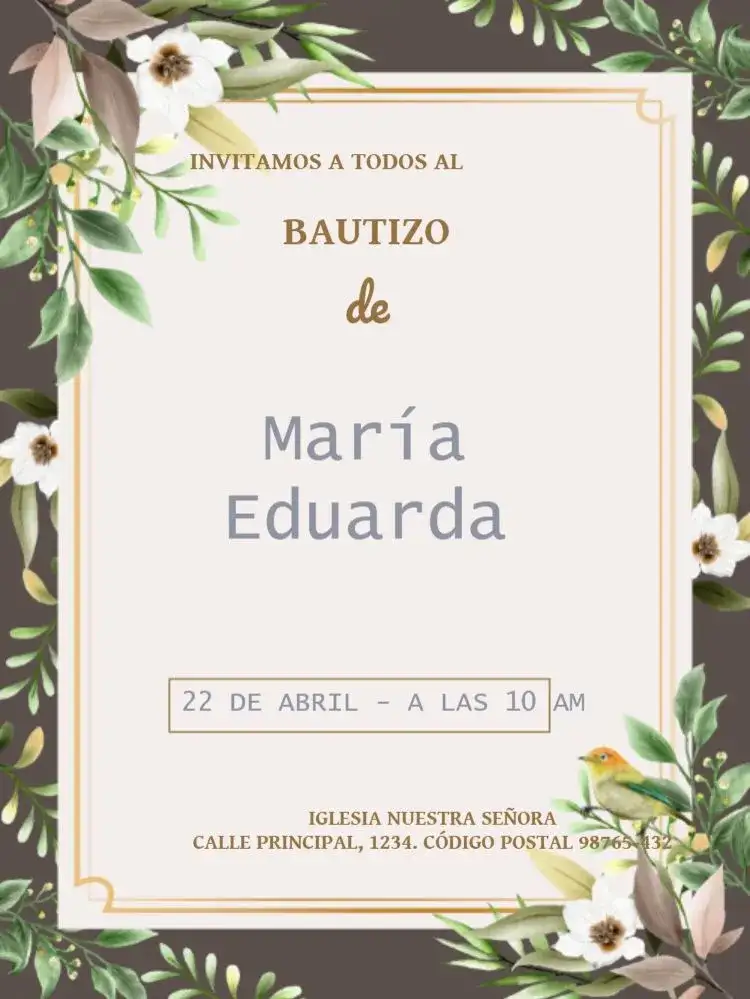 Invitación Invitación Para Bautizo Cruz – tema Bautismo delicado, religioso, minimalista, azul, beige, limpio