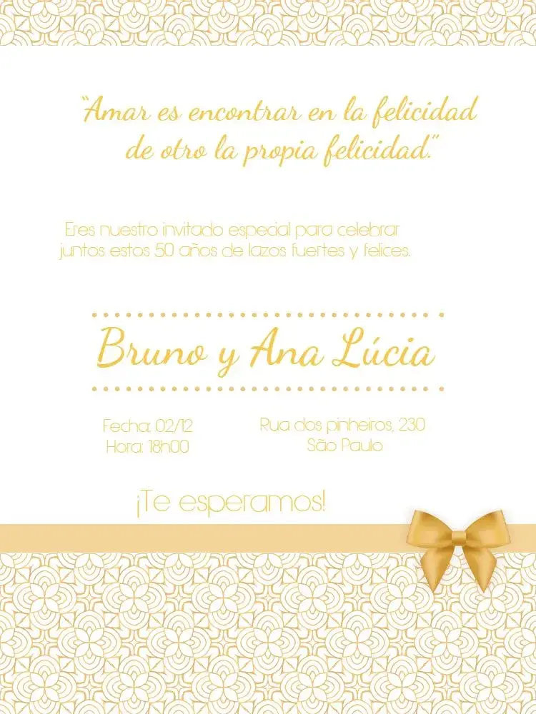 Invitación Bodas De Oro Online
