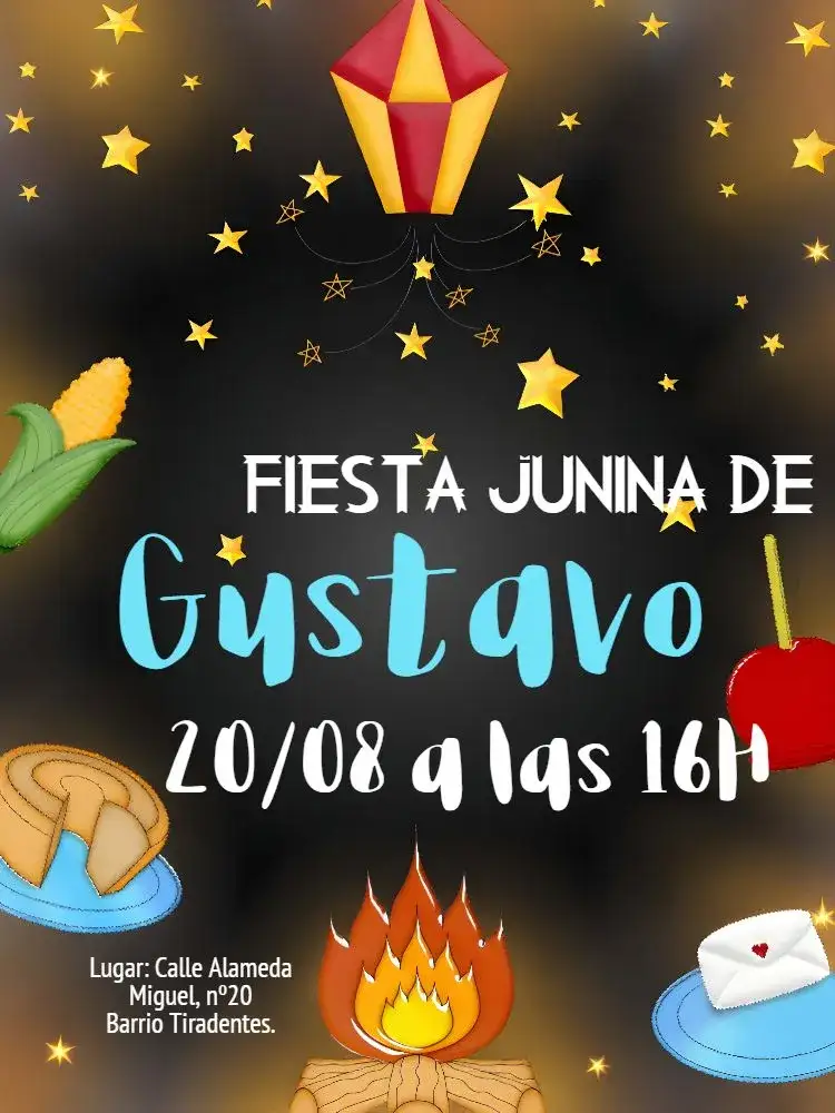 Invitación Arraiá Fiesta Junina Correio – tema Fechas Conmemorativas junino, colorido, tradicional, rústico, festivo