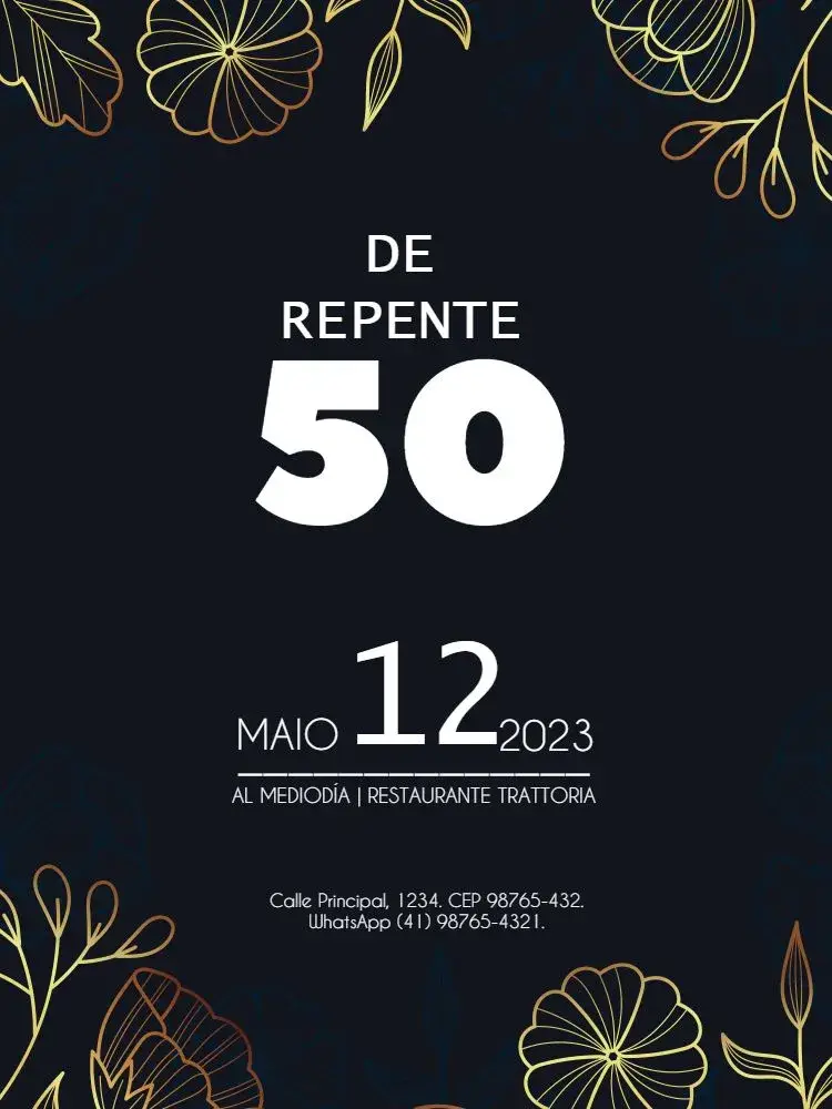 Invitación Repente 50 Elegante Oscuro