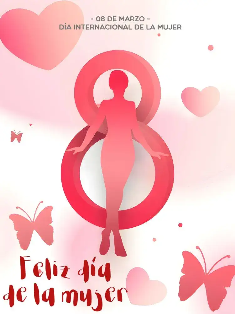 Invitación Publicación Día Internacional De La Mujer Rosa – tema Más buscados floral, moderno, minimalista, rosa, elegante, feminino