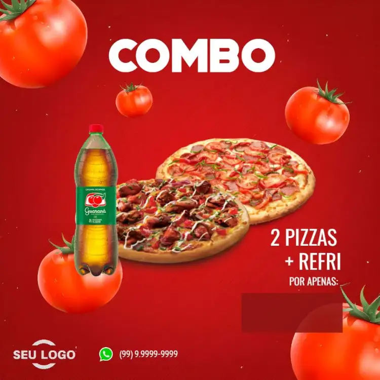 Invitación Publicación Para Pizzería en Whatsapp – tema Más buscados moderno, vibrante, colorido, divertido, temático, culinário
