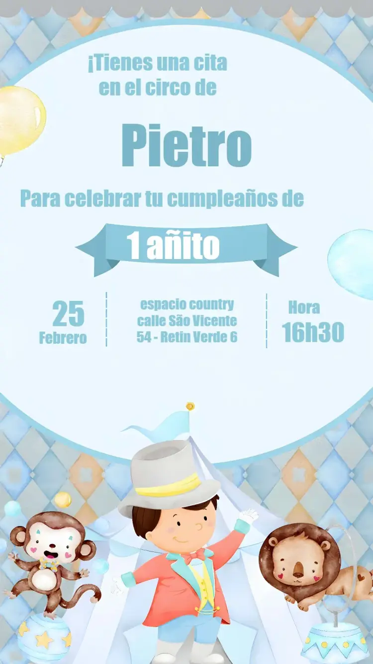 Invitación Circo Aquarela