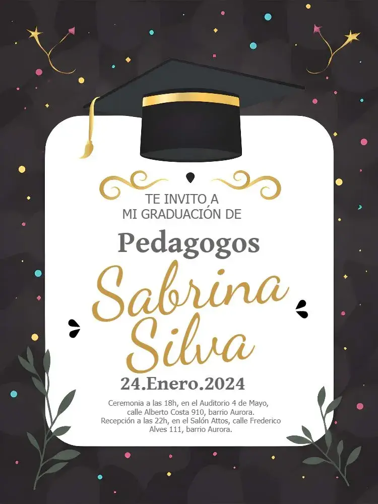 Invitación Graduación Blanco