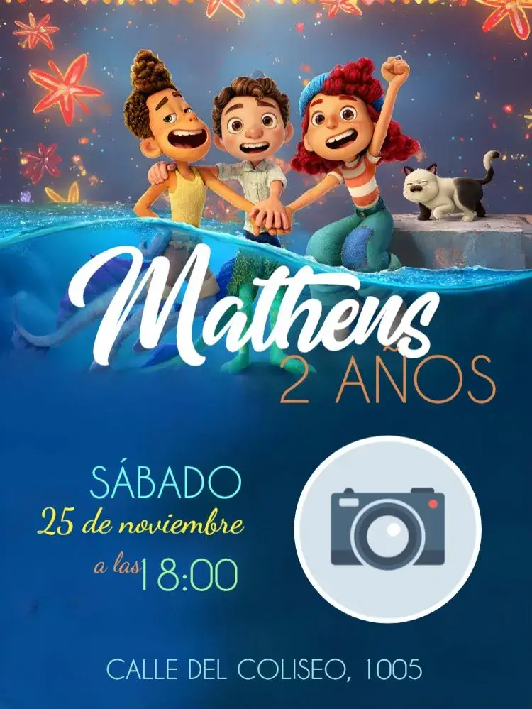 Invitación Luca Con Foto Infantil