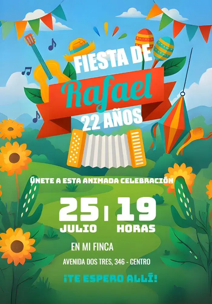 Invitación Fiesta Junina Arraiá Menina