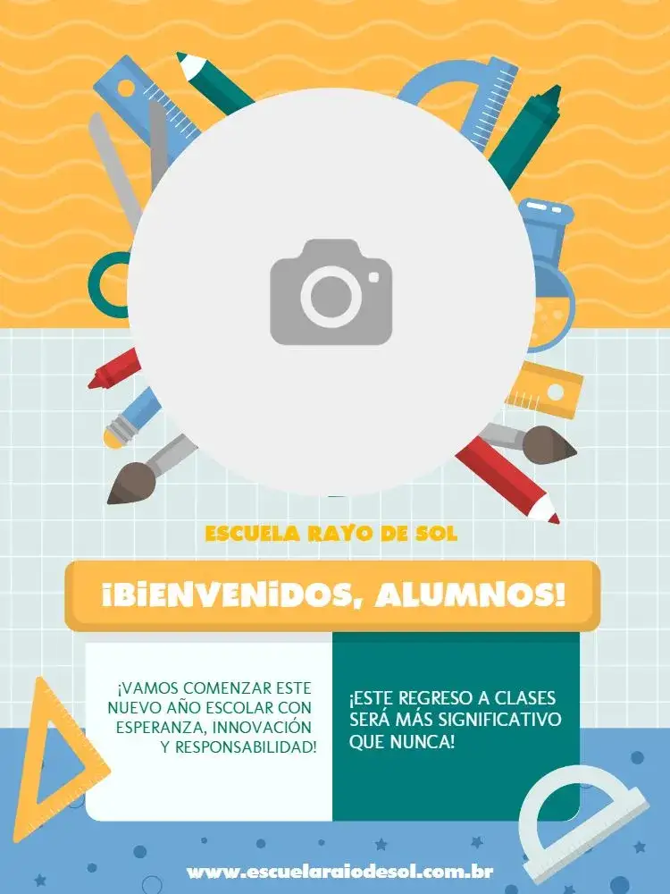 Invitación Vuelta a Clases Infantil – tema Cumpleaños Infantil colorido, lúdico, escolar, divertido, infantil