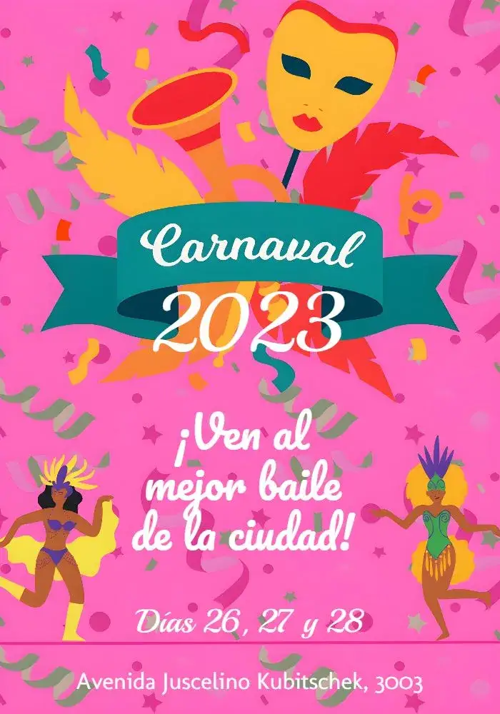 Invitación Carnaval Amarillo – tema Fechas Conmemorativas carnaval, colorido, festivo, jocoso, vibrante, tropical