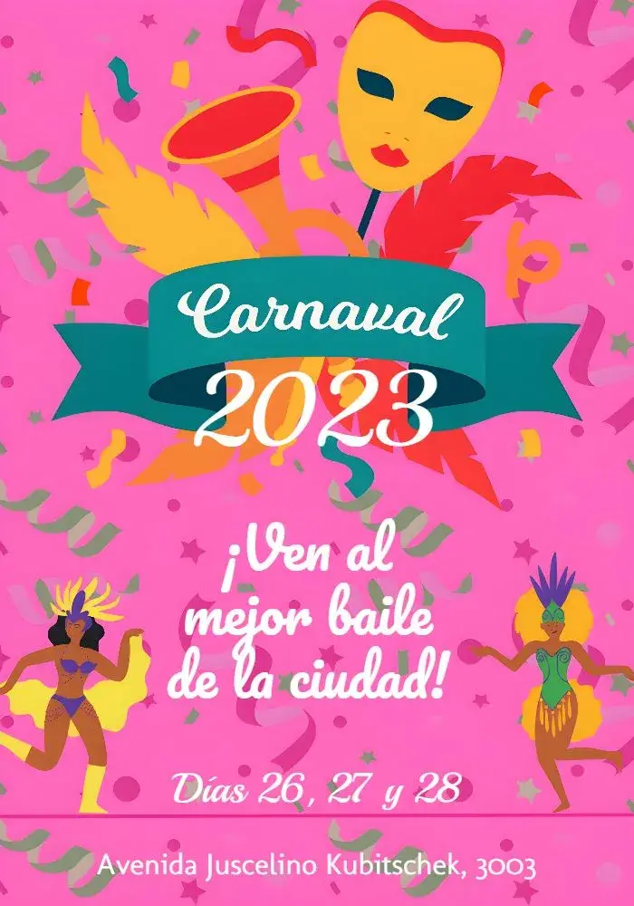 Invitación Carnaval Amarillo