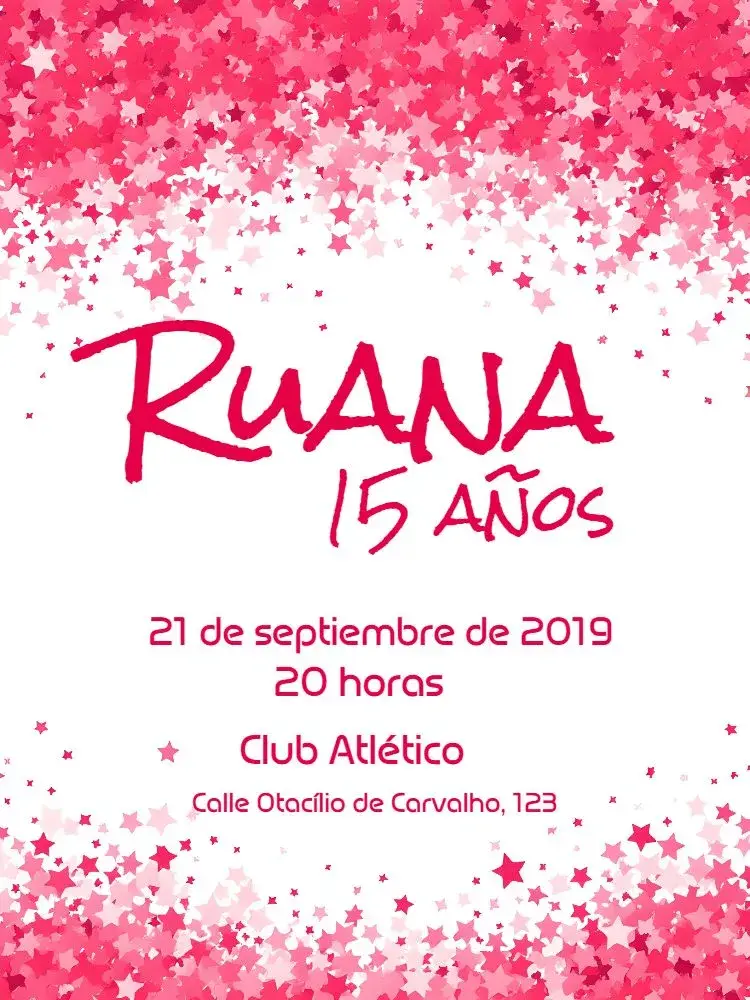 Invitación 15 Años - Rosa Glitter Brillo