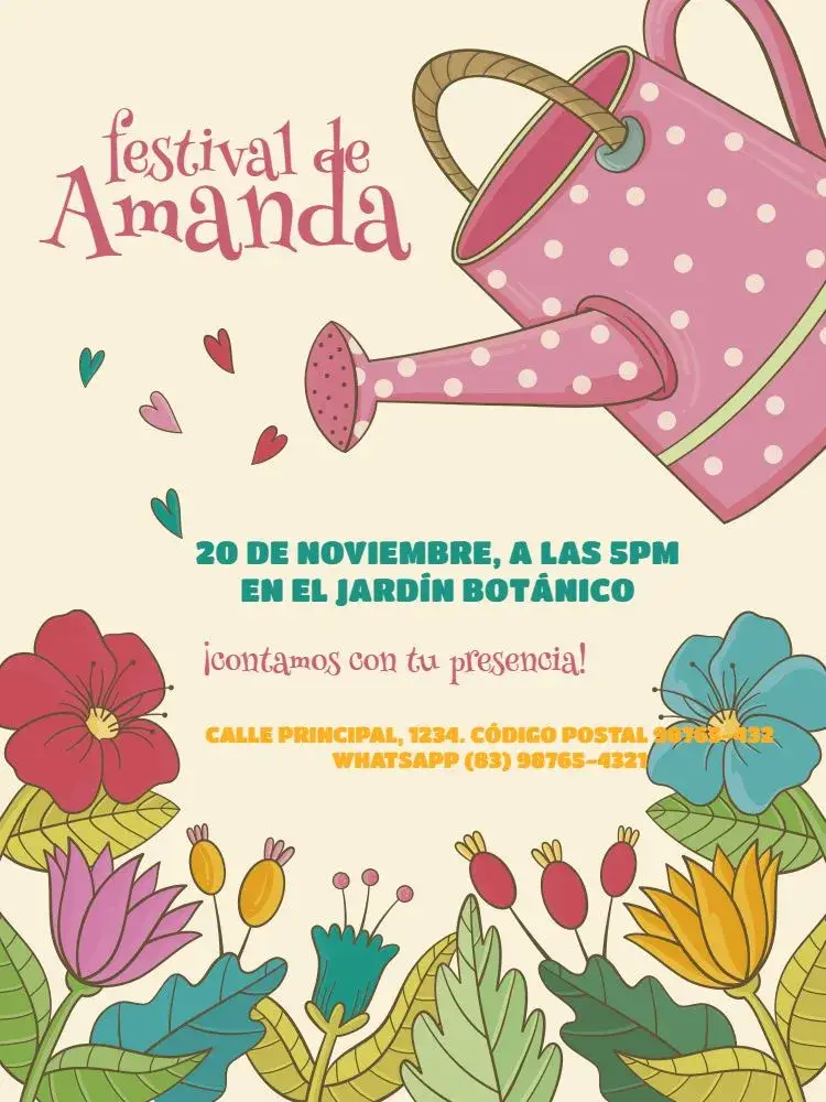 Invitación Jardín Flores Joven