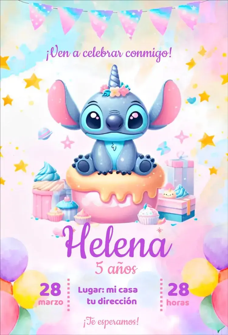 Invitación Stitch Doceria