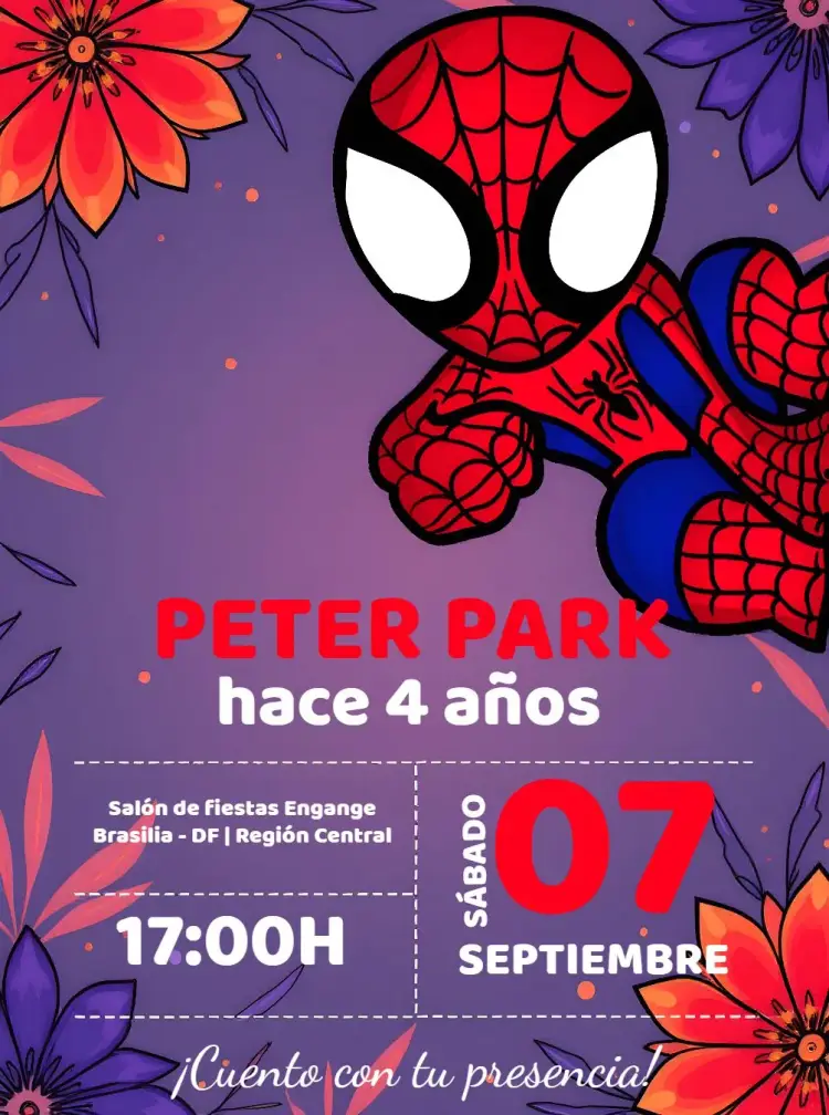 Invitación Hombre Araña Azul