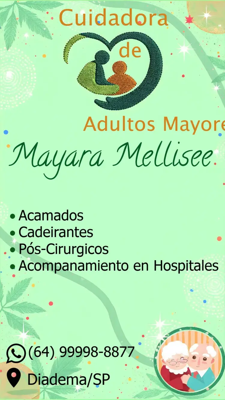 Invitación Tarjeta De Visita Cuidadora de Ancianos Contacto