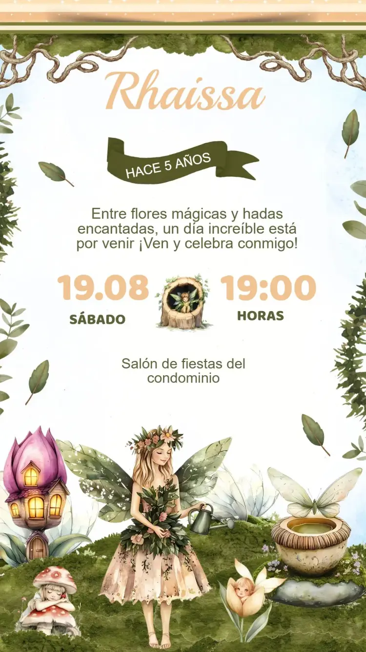 Invitación Cumpleaños Hadas