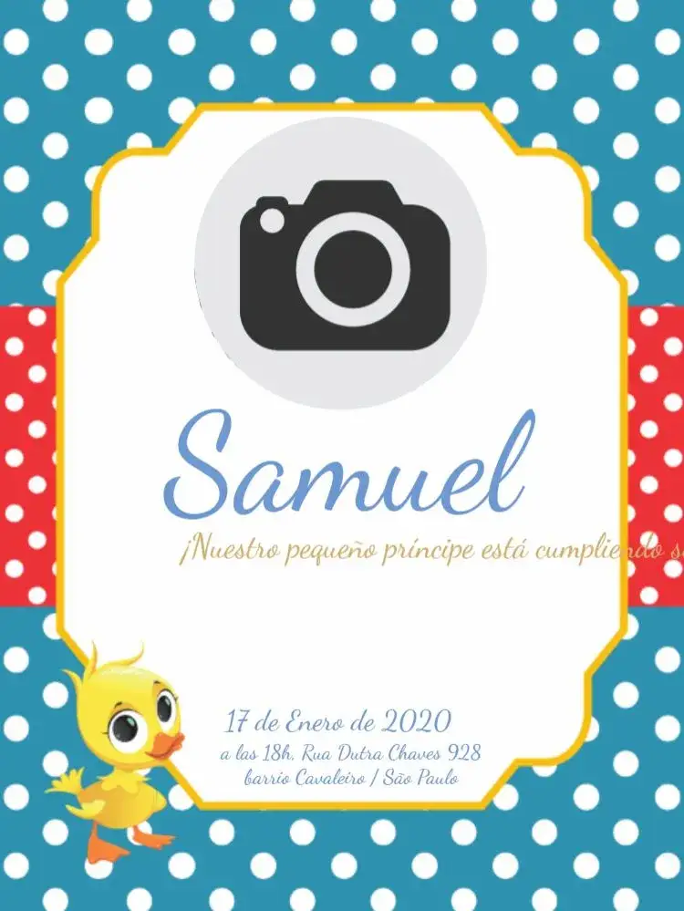 Invitación Pajarito Para Editar Celebración – tema Té Rifa azul, dorado, infantil, corona, divertido, moderno