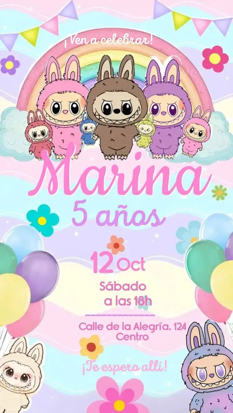 Invitación Labubu