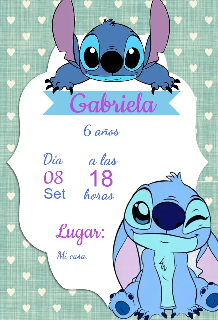 Invitación Cumpleaños Stitch