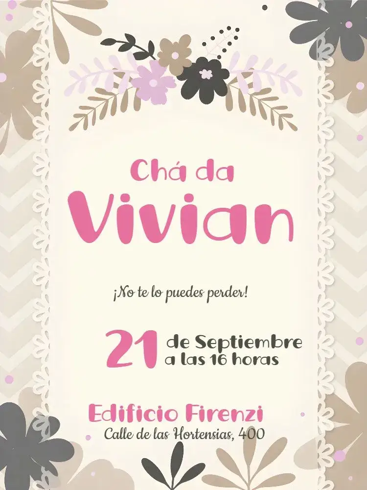 Invitación Té De Casa Nueva Rosa – tema Despedida de Soltera floral, delicado, rosa, moderno, femenino, romántico