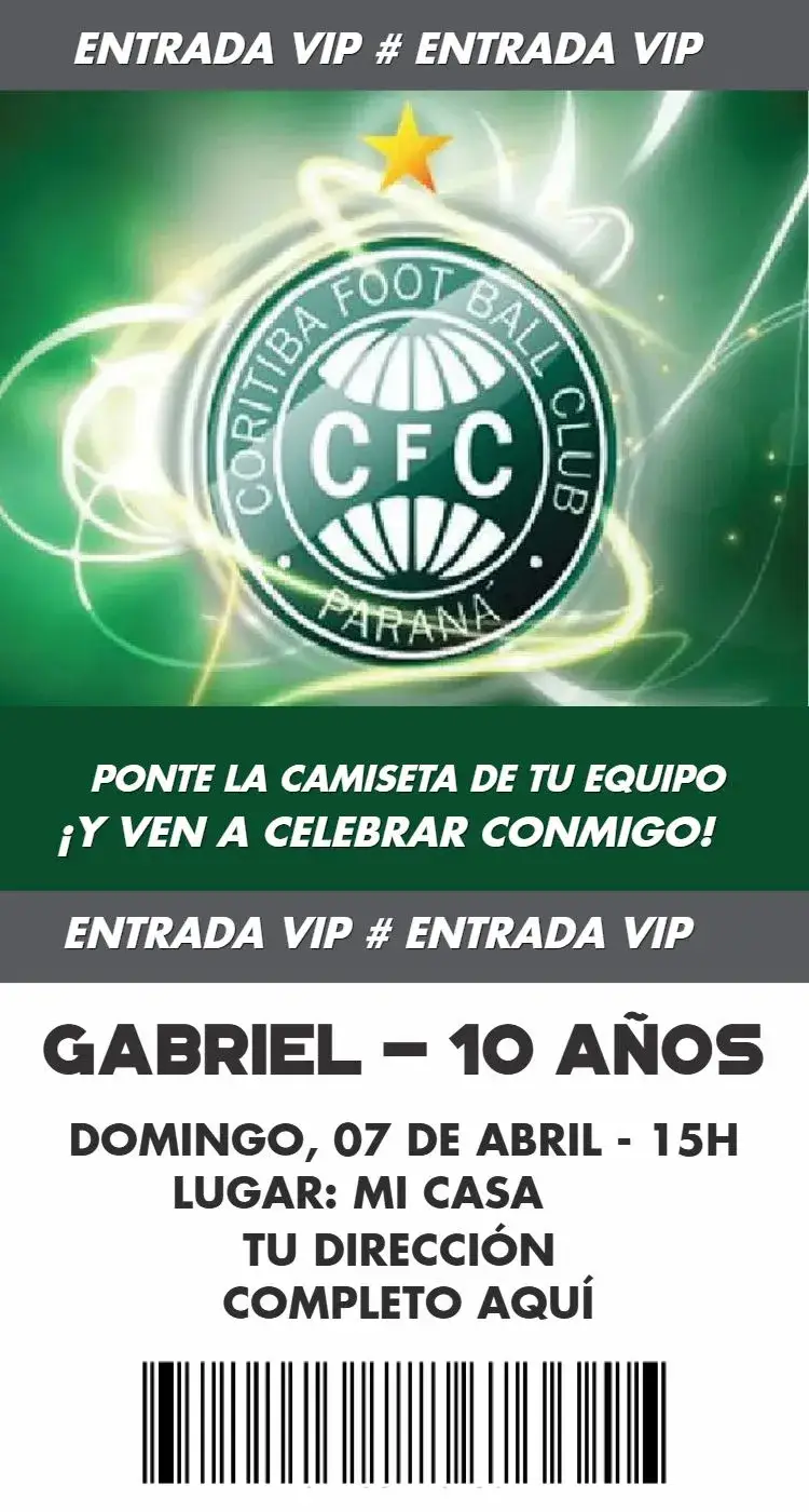 Invitación Entrada Coritiba