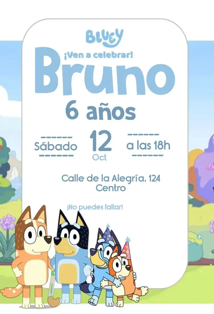 Invitación Bluey
