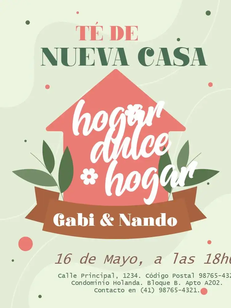 Invitación Té De Bienvenida Sencillo Verde – tema Baby Shower verde suave, minimalista, delicado, moderno, natural