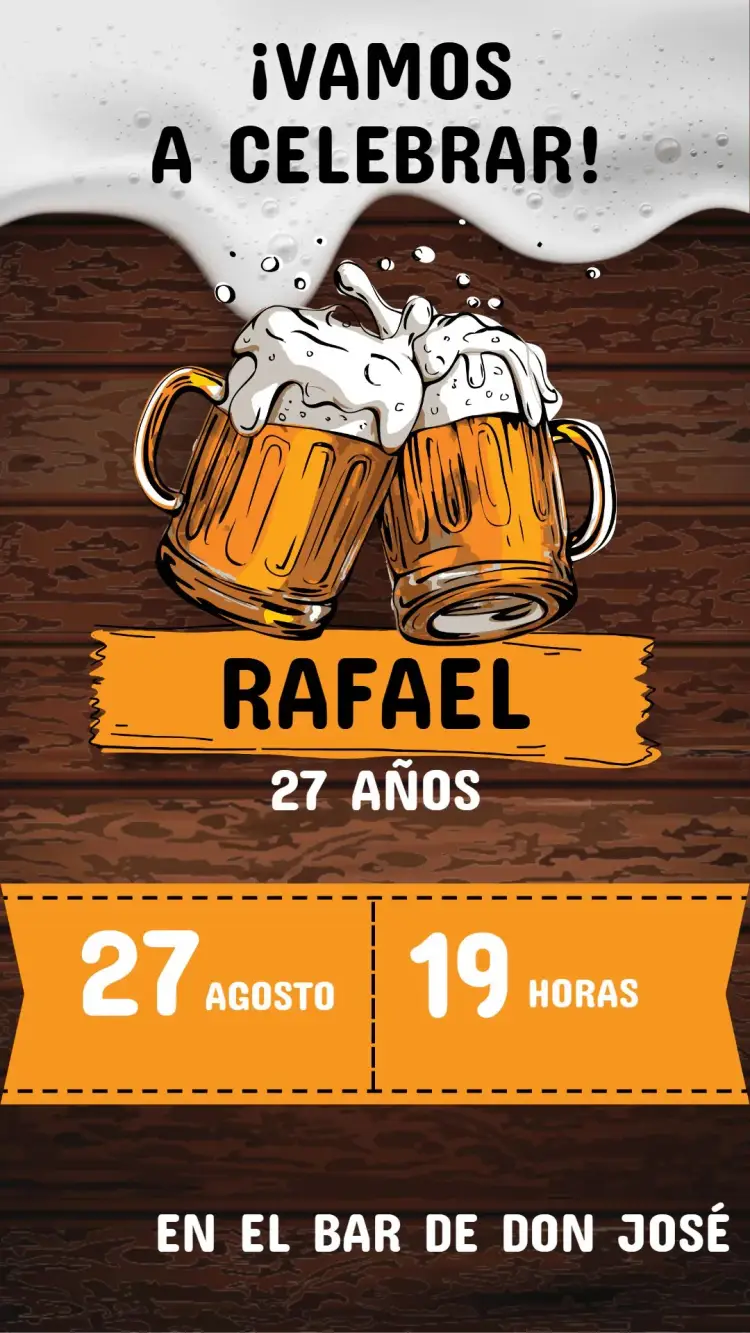 Invitación Cumpleaños Cerveza