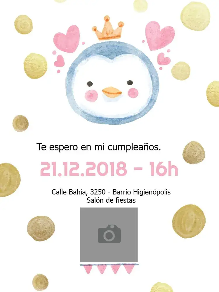 Invitación Digital – tema Cumpleaños Infantil dorado, rosa, tierno, infantil, marítimo, divertido