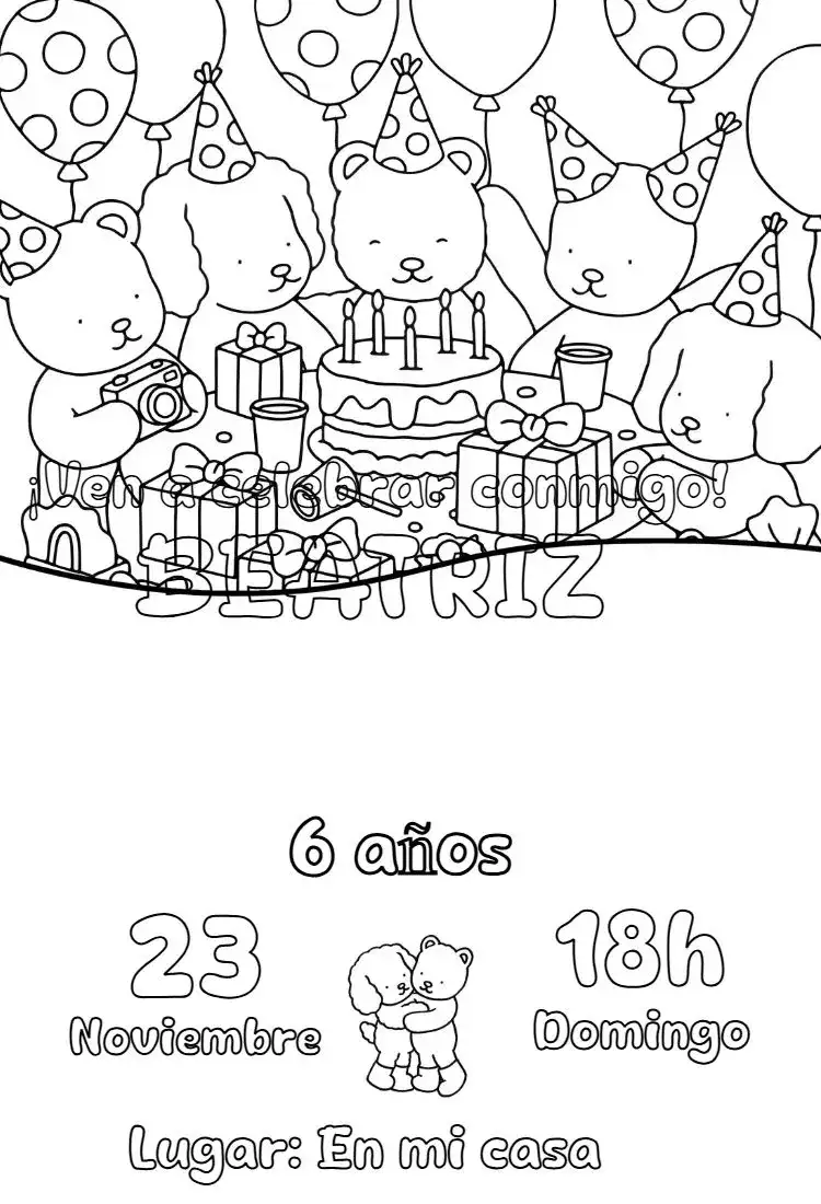 invitación digital Bobbie Goods para colorear