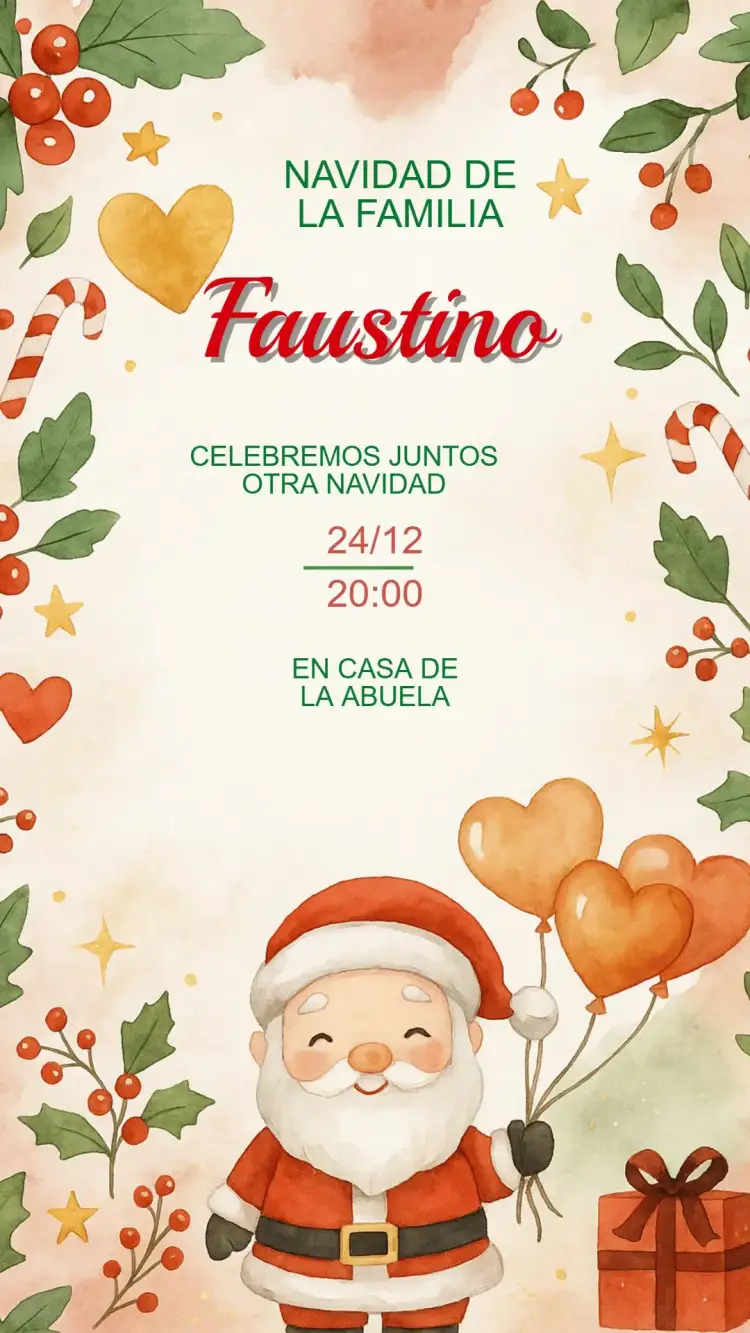 Invitación Invitación fiesta de Navidad – tema Fechas Conmemorativas dorado, rojo, verde, rústico, moderno, tradicional
