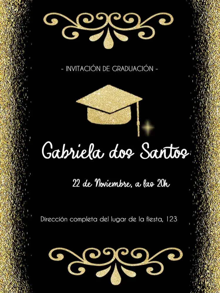 Invitación Graduación Quepe editable y personalizable