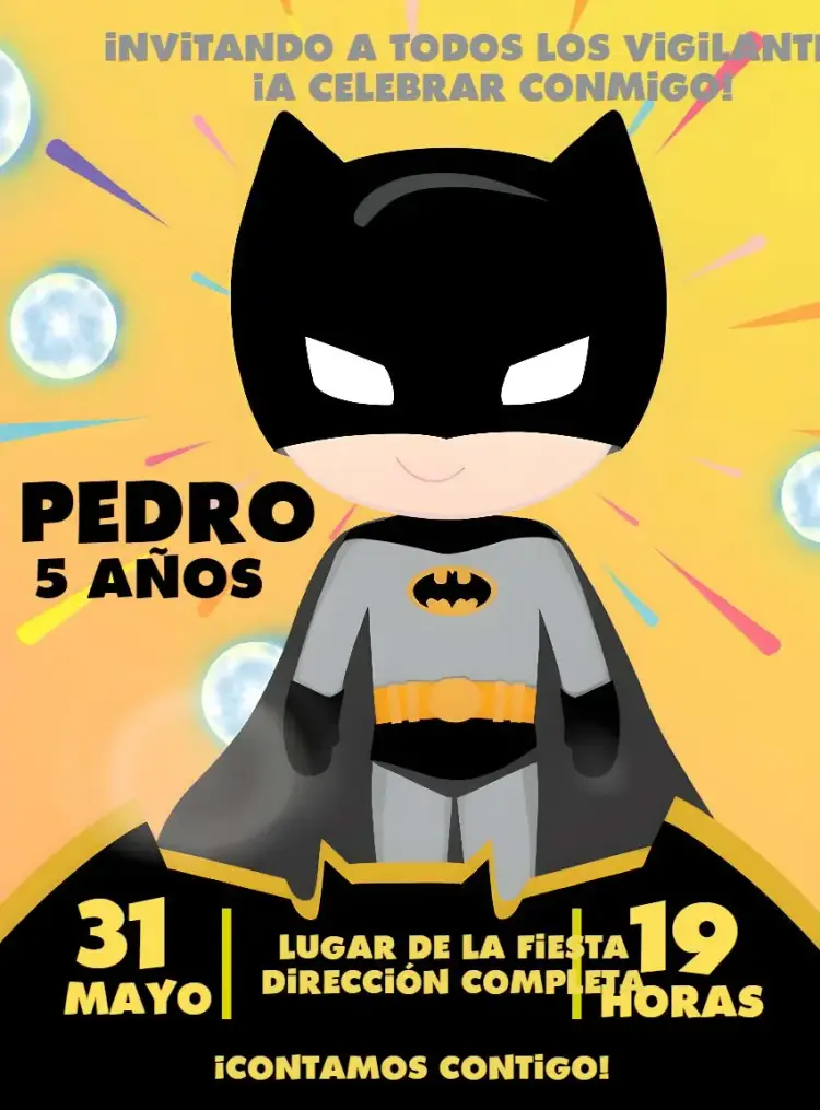 Invitación Batman Toy Héroe