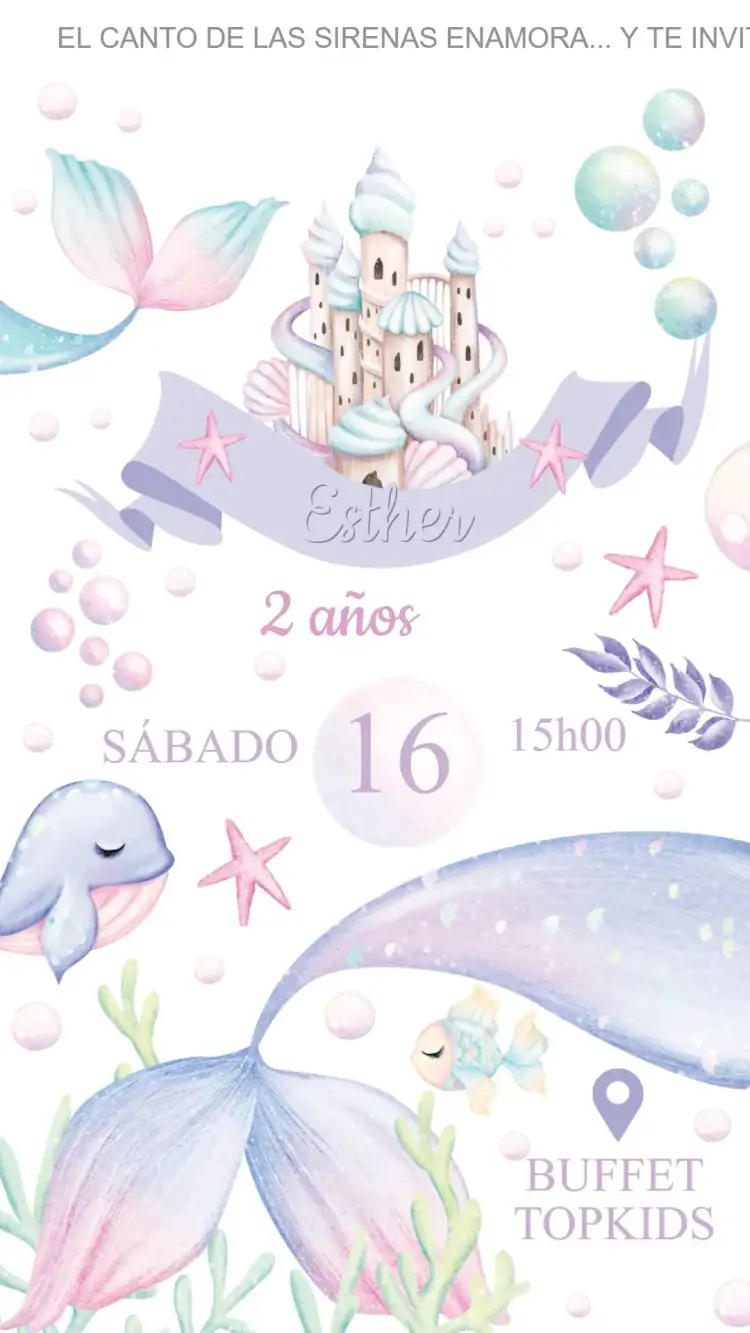 Invitación Invitación Cumpleaños Fondo del Mar – tema Cumpleaños Infantil azul marino, colorido, divertido, tropical, lúdico