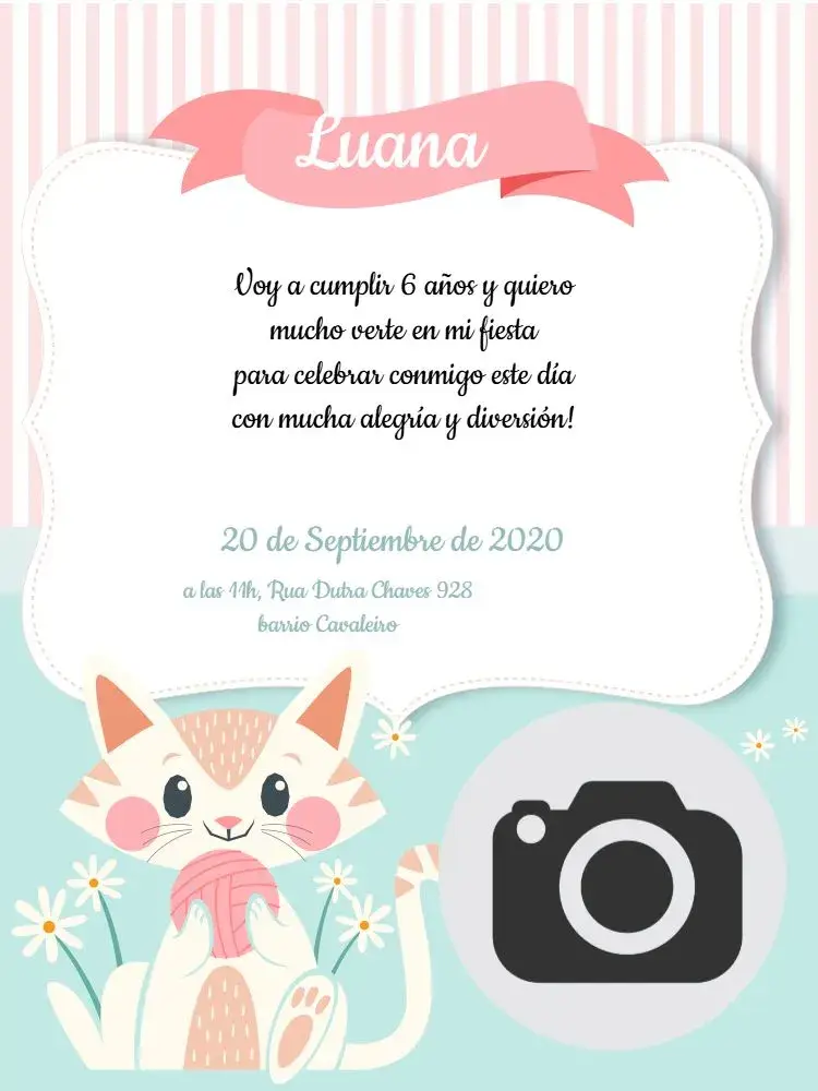 Invitación Gatito Delicado