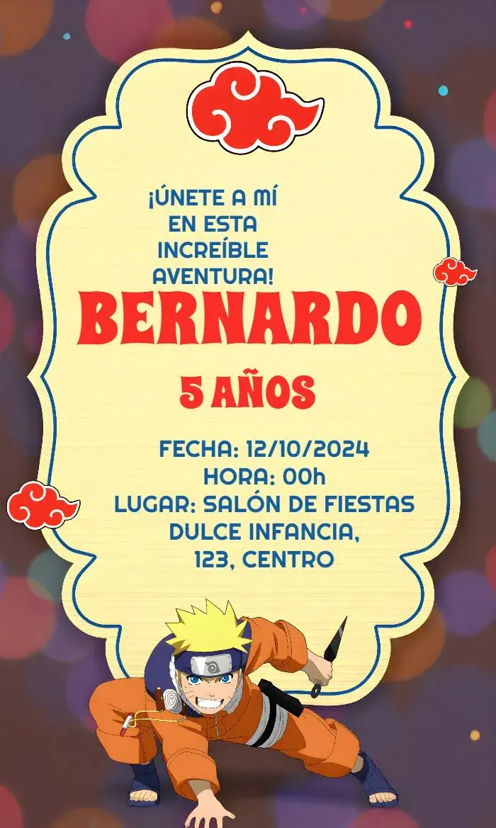 Invitación Naruto Shippuden Dibujo