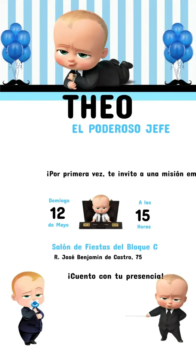 Invitación Cumpleaños EL PODEROSO JEFE