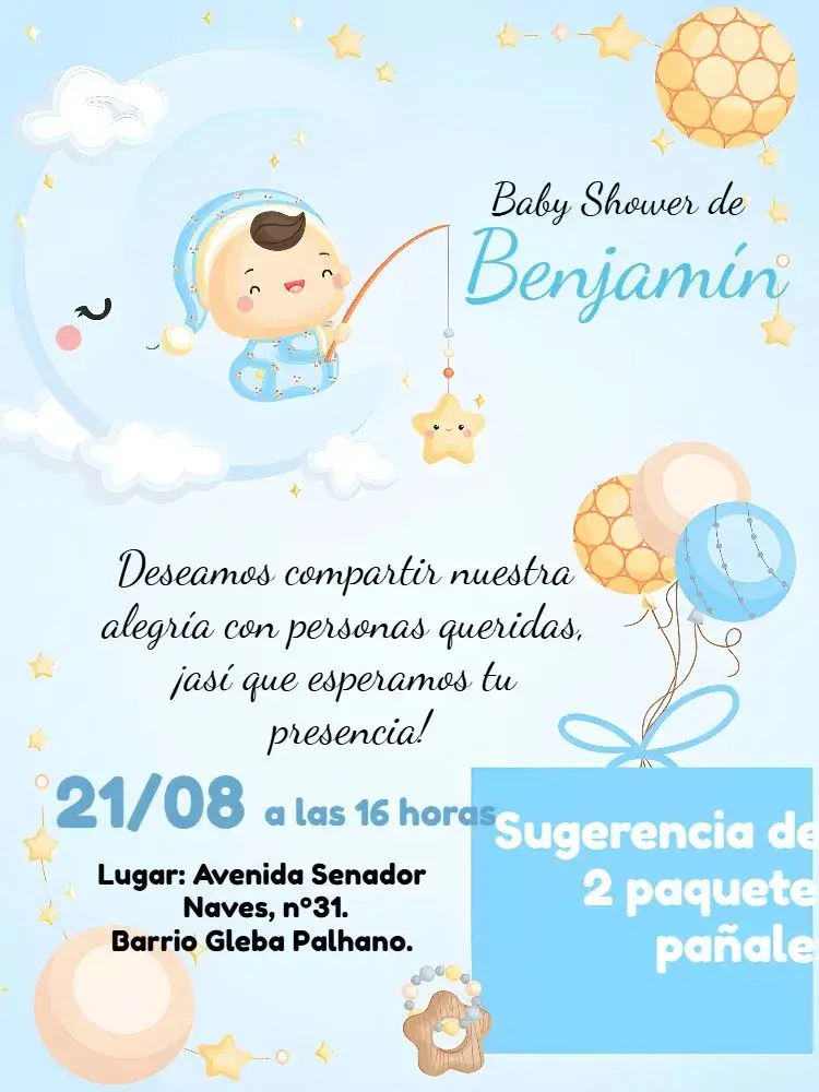 Invitación Baby Shower Niño Arco