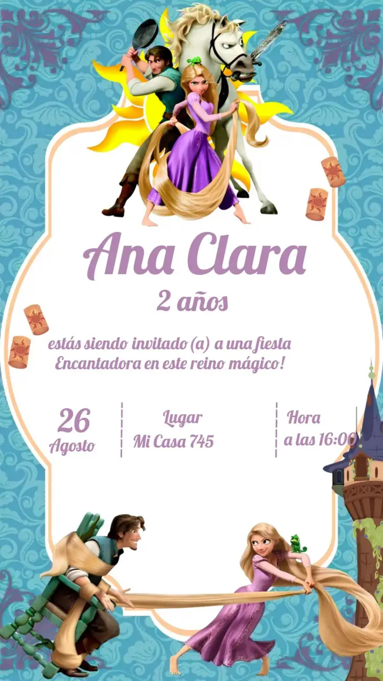 Invitación Enredados Rapunzel