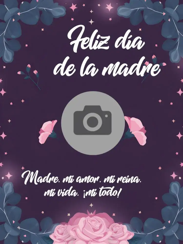 Invitación Publicación del Día de la Madre con Tarjeta Fotográfica – tema Fechas Conmemorativas rosa, moderno, floral, cálido, vibrante, romántico