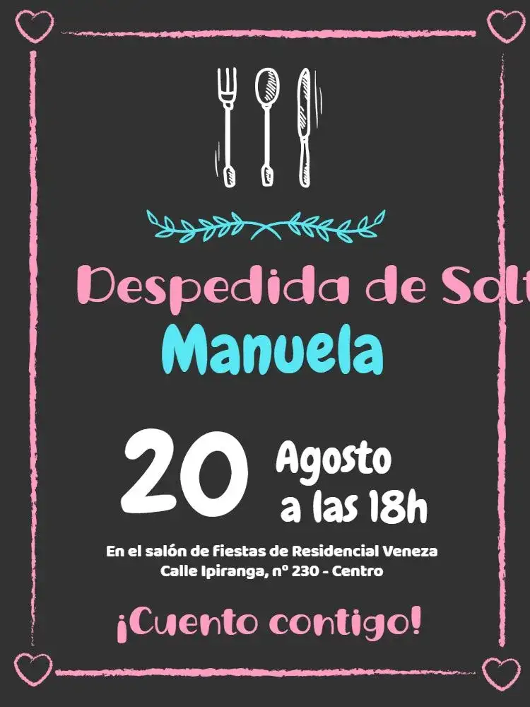 Despedida De Soltera - Modelo Pizarra 3 Rosa