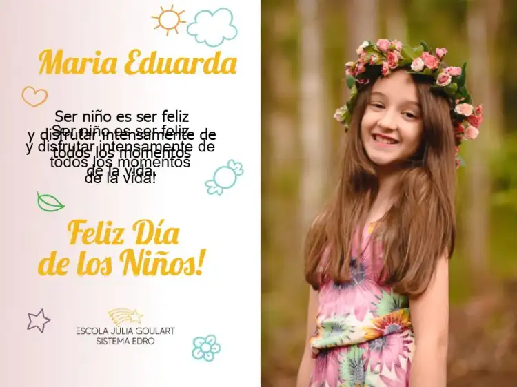 Tarjeta Día Del Niño Con Foto Corazón
