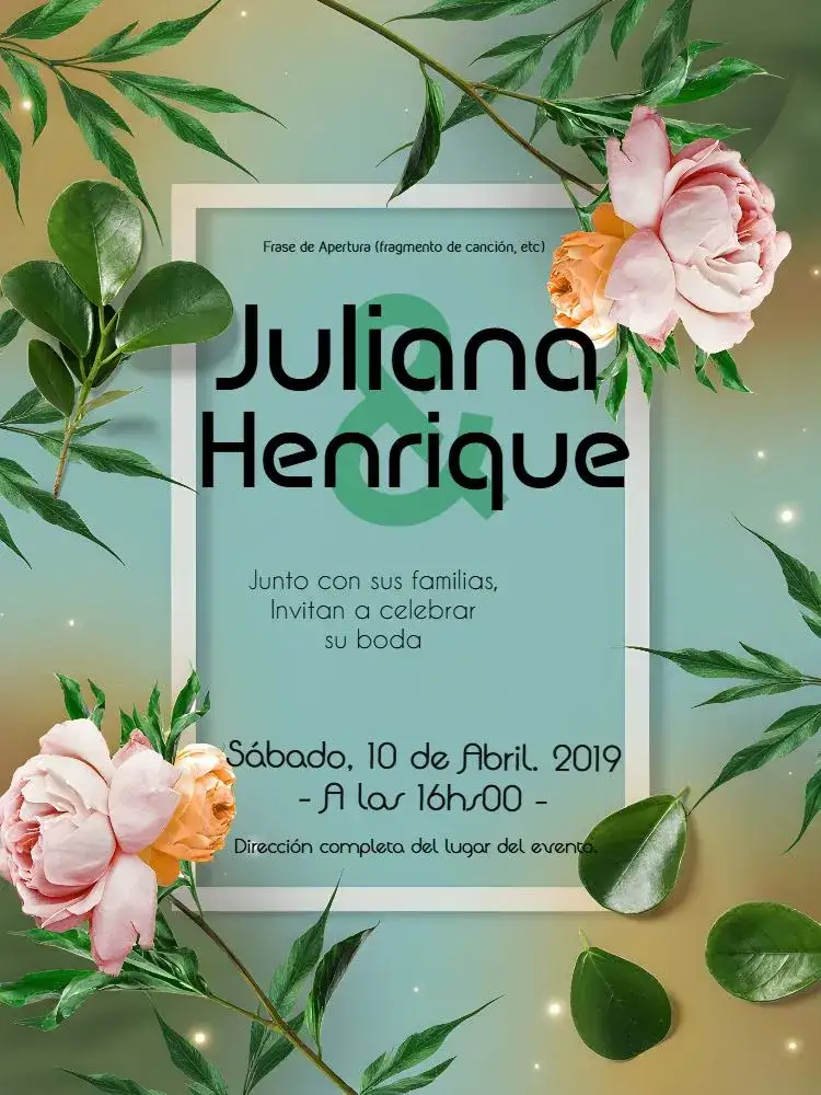 Invitación Boda Floral Azul – tema Boda floral, romántico, elegante, moderno, minimalista