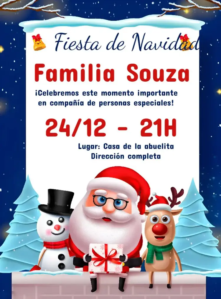Invitación Fiesta De Navidad En Familia Reno