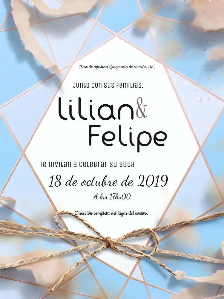 Invitación Boda Moderna Minimalista
