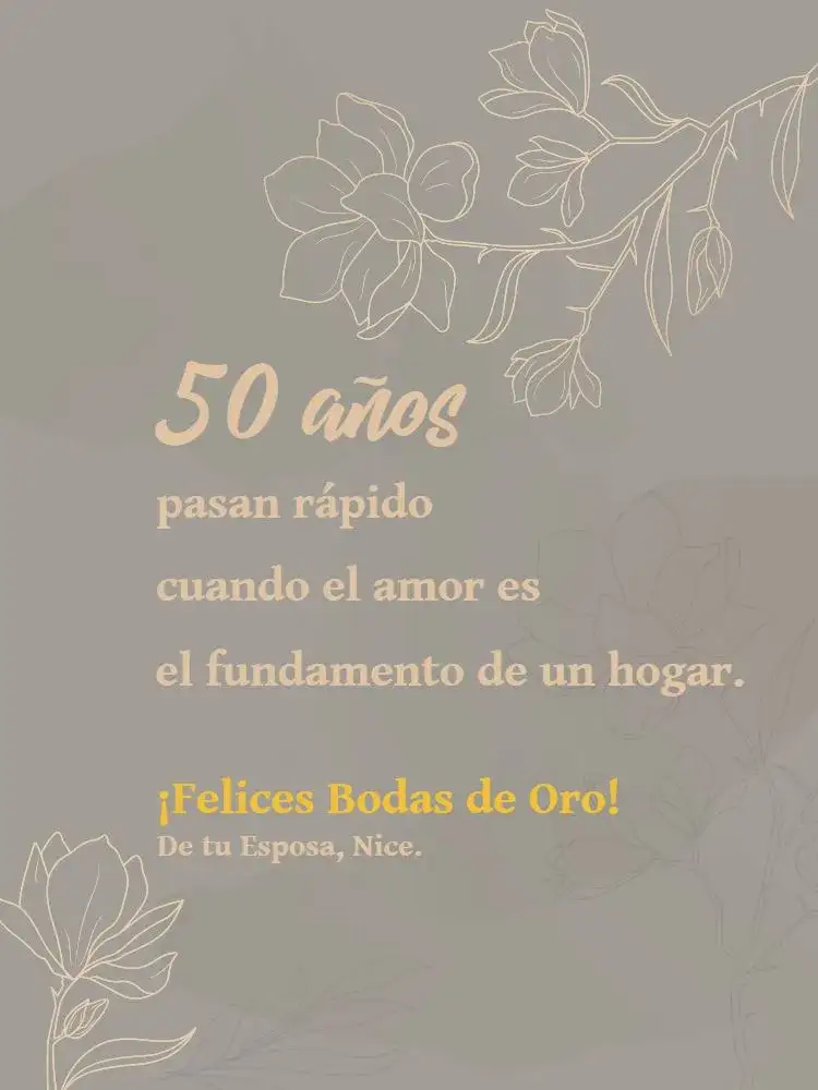 Invitación Tarjeta De Celebración Bodas de Oro Dorado – tema Tarjeta dorado, floral, elegante, romántico, sofisticado
