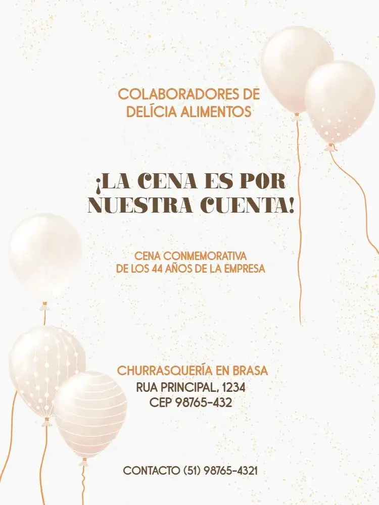 Invitación De Empresa Delicado Festa – tema Cumpleaños Infantil delicado, claro, colorido, moderno, festivo, alegre