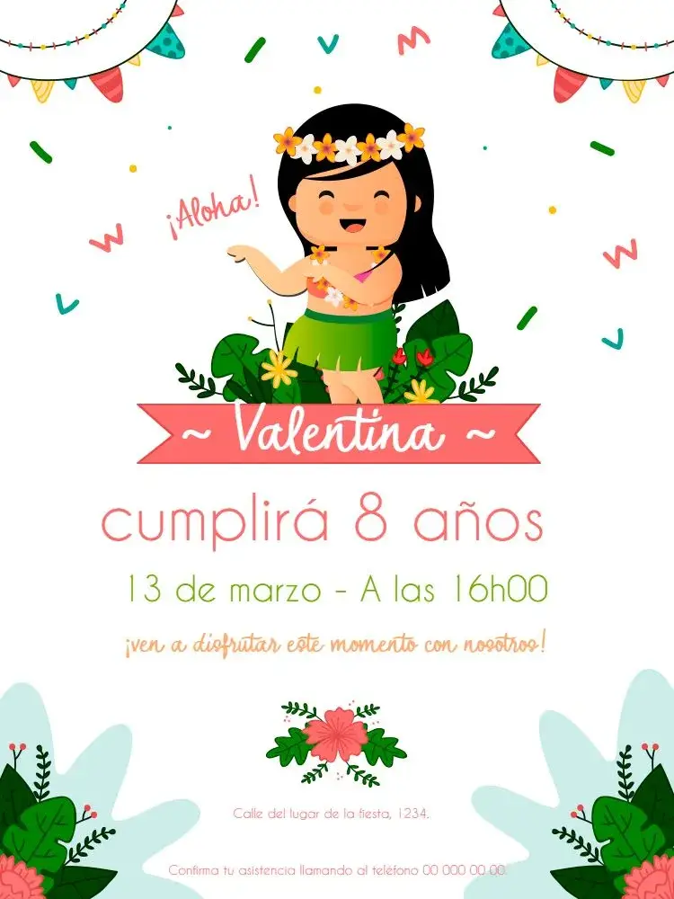 Invitación Plantas Hawaianas