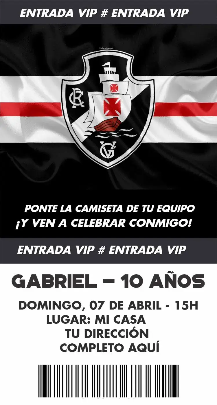 Invitación Vasco boleto
