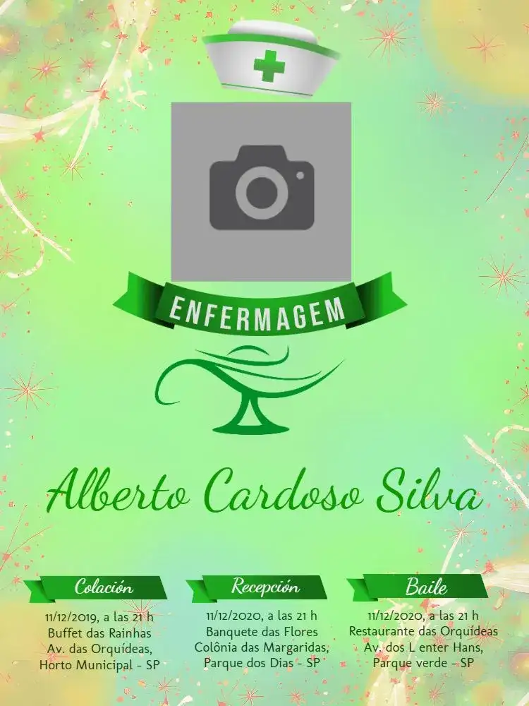 Graduación Enfermería Con Foto Verde