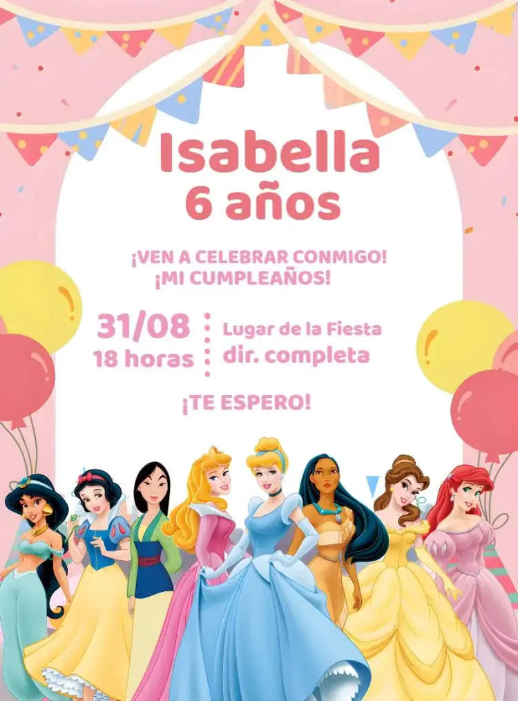 Princesas De Disney Niña